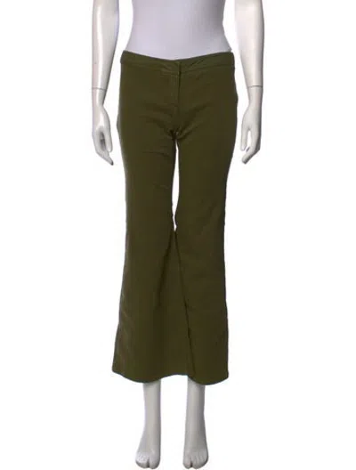 Pre-owned Balmain Flared Pants In Green