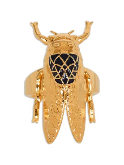 Balmain Gold-tone Enamelled Insect Ring In Neutral