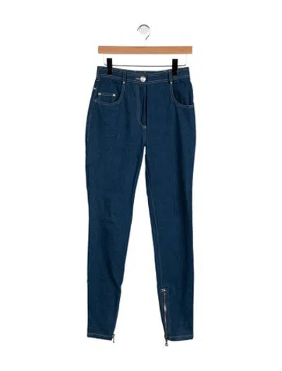 Pre-owned Balmain High-rise Skinny Leg Jeans In Blue