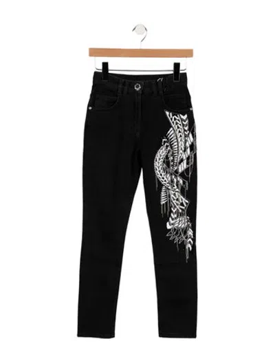 Pre-owned Balmain High-rise Straight Leg Jeans In Black
