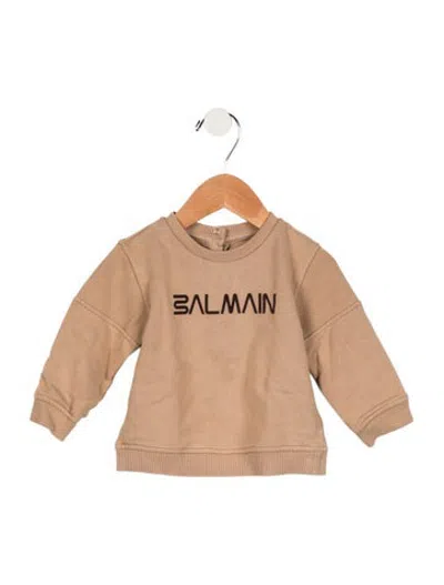 Pre-owned Balmain Babies' Infants Girls' Logo Printed Sweatshirt In Neutrals