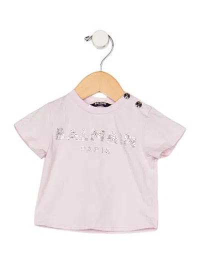 Pre-owned Balmain Babies' Infants' Short Sleeve Top In Pink