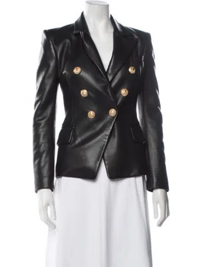 Pre-owned Balmain Lambskin Blazer In Black