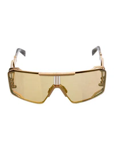Pre-owned Balmain Le Masque Shield Sunglasses In Gold