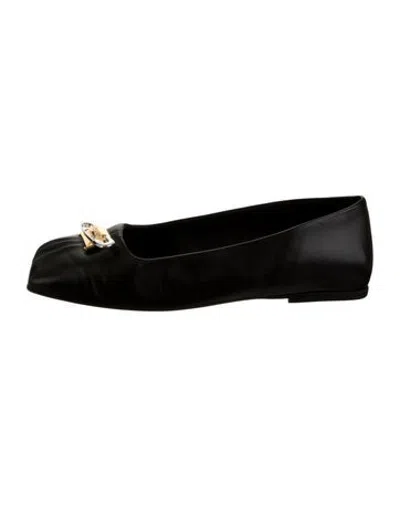 Pre-owned Balmain Leather Ballet Flats In Black