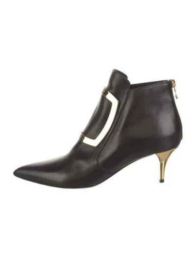 Pre-owned Balmain Leather Boots In Black