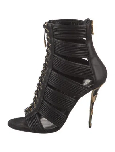 Pre-owned Balmain Leather Boots In Black