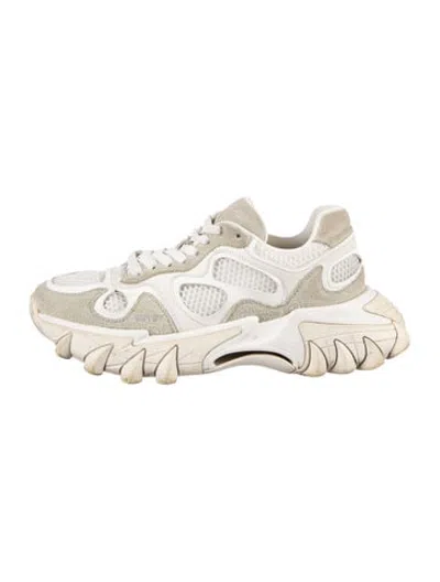 Pre-owned Balmain Leather Chunky Sneakers In Neutrals