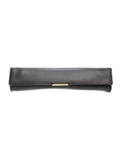 Pre-owned Balmain Leather Clutch In Grey