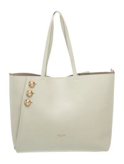 Pre-owned Balmain Leather Emblème In Green