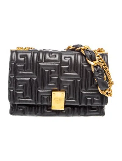Pre-owned Balmain Leather Shoulder Bag In Black