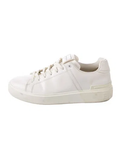 Pre-owned Balmain Leather Sneakers In White
