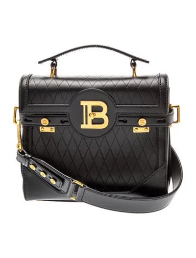 Pre-owned Balmain Leather Top Handle Bag In Black