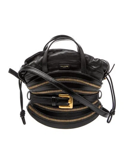 Pre-owned Balmain Leather Top Handle Bag In Black