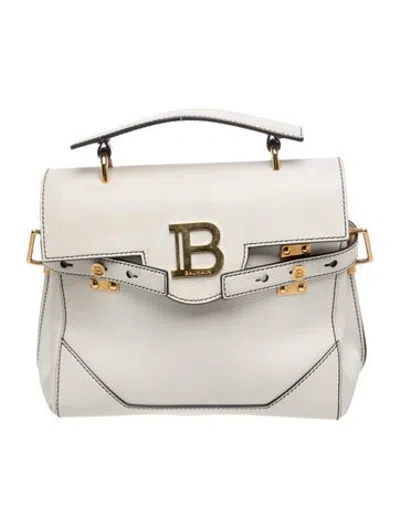 Pre-owned Balmain Leather Top Handle Bag In Neutrals