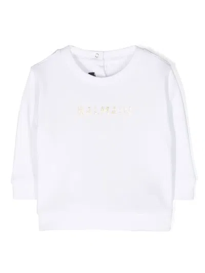 Balmain Babies' Logo-print Cotton Sweatshirt In White