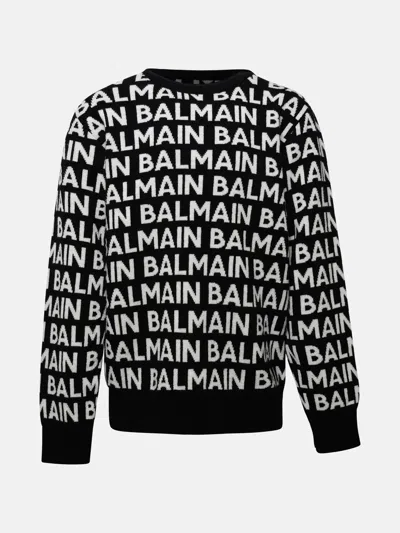 Balmain Maglia Loghi In Black
