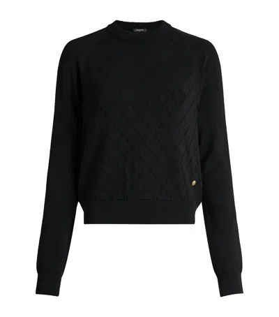 Balmain Merino Wool Button-detail Sweater In Black