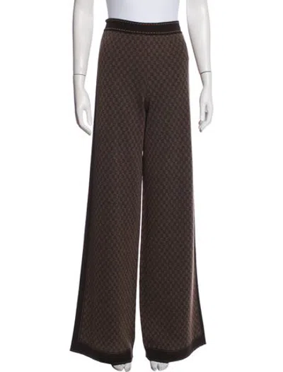 Pre-owned Balmain Merino Wool Graphic Print Sweatpants In Brown
