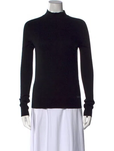 Pre-owned Balmain Merino Wool Turtleneck Sweater In Black