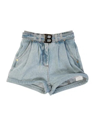 Pre-owned Balmain Mini Shorts In Blue