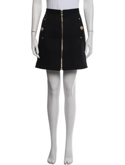 Pre-owned Balmain Mini Skirt In Black