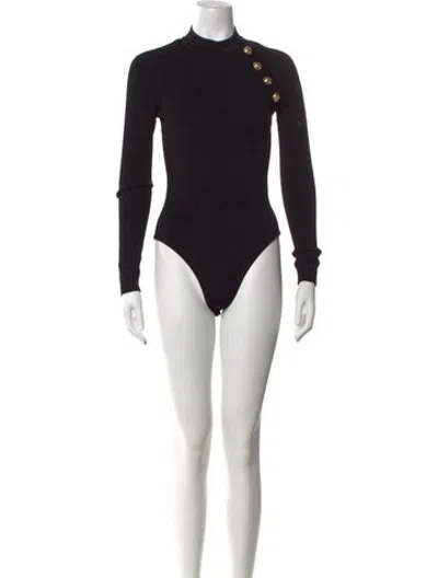 Pre-owned Balmain Mock Neck Sweater In Black