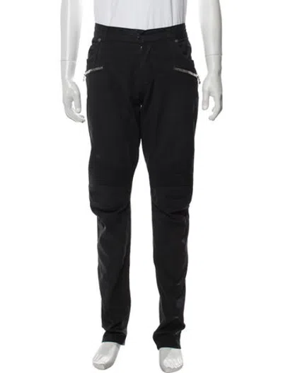 Pre-owned Balmain Moto Pants In Black