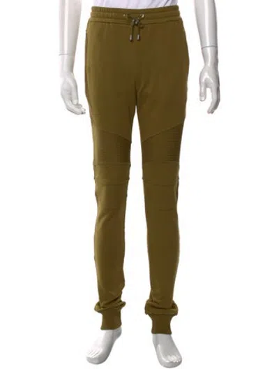 Pre-owned Balmain Moto Pants In Green