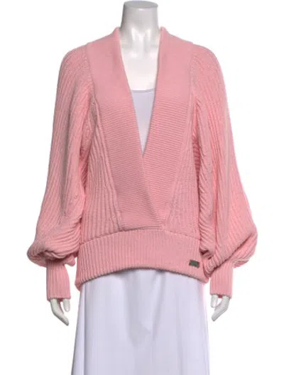 Pre-owned Balmain Open Front Sweater W/ Tags In Pink