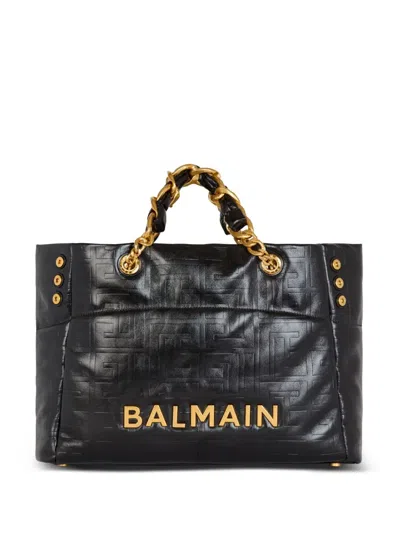 Balmain Open Tote Large In Black