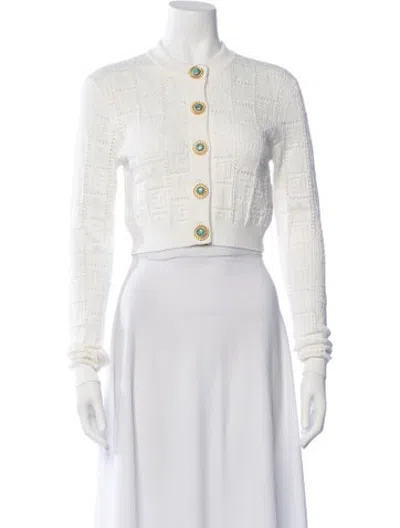 Pre-owned Balmain Patterned Crew Neck Sweater In Neutrals