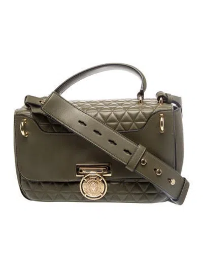 Pre-owned Balmain Quilted Shoulder Bag In Green