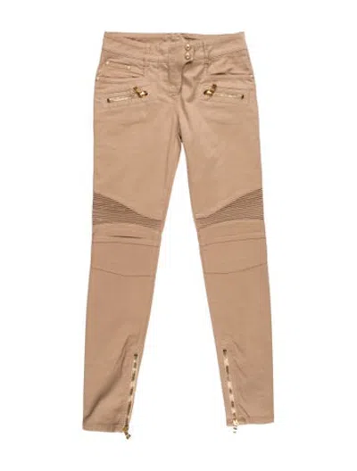 Pre-owned Balmain Skinny Leg Pants In Neutrals