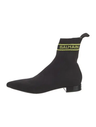 Pre-owned Balmain Sock Boots In Black