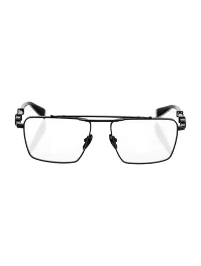 Pre-owned Balmain Square Clear Sunglasses In Black