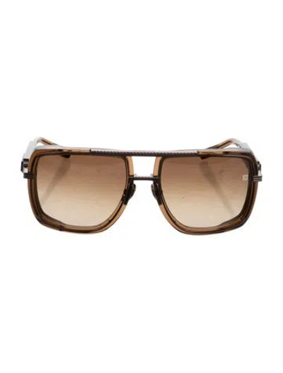 Pre-owned Balmain Square Gradient Sunglasses In Brown