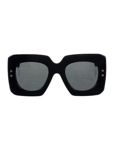 Pre-owned Balmain Square Tinted Sunglasses In Black