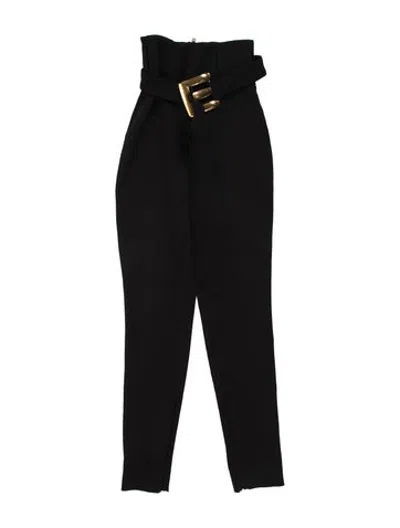 Pre-owned Balmain Straight Leg Pants In Black