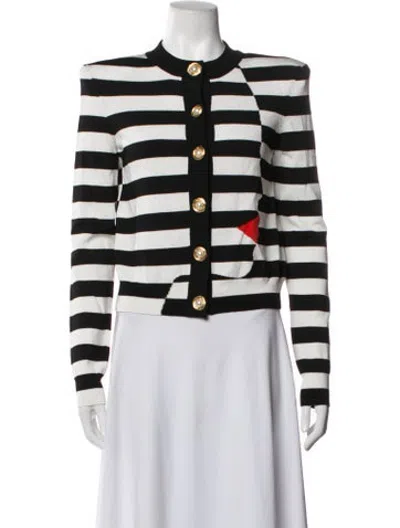 Pre-owned Balmain Striped Jacket W/ Tags In Black
