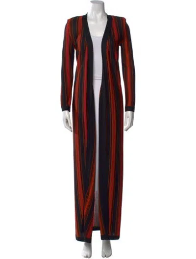 Pre-owned Balmain Striped Open Front Sweater In Black