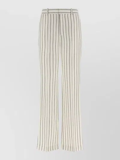 Balmain Striped Tailored Trousers Belt Loops Pockets In Multi