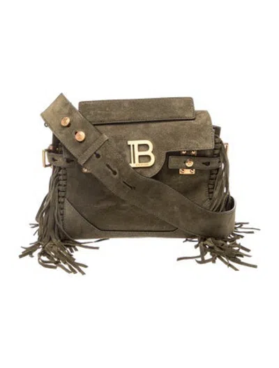 Pre-owned Balmain Suede B-buzz In Green