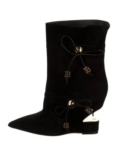 Pre-owned Balmain Suede Boots In Black