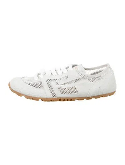 Pre-owned Balmain Suede Mesh Accents Athletic Sneakers In White