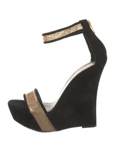 Pre-owned Balmain Suede Sandals In Black