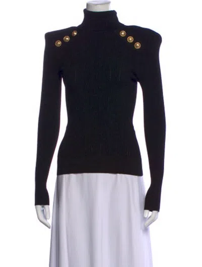 Pre-owned Balmain Turtleneck Sweater In Black