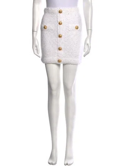 Pre-owned Balmain Tweed Pattern Mini Skirt In Neutrals