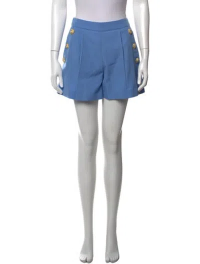 Pre-owned Balmain Virgin Wool Mini Shorts In Blue