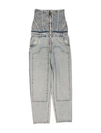 Pre-owned Balmain V-neck Jumpsuit In Multicolor